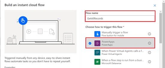 Search Application using power automate with canvas app