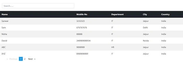 Searching And Pagination Using Angular 7