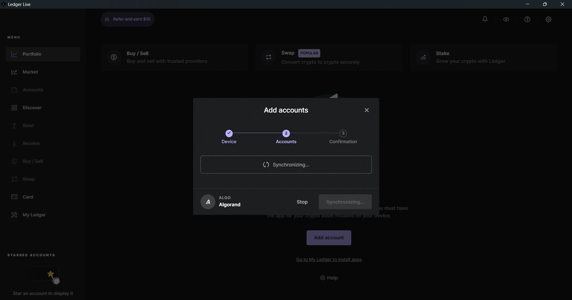 Ledger Nano Account Sync