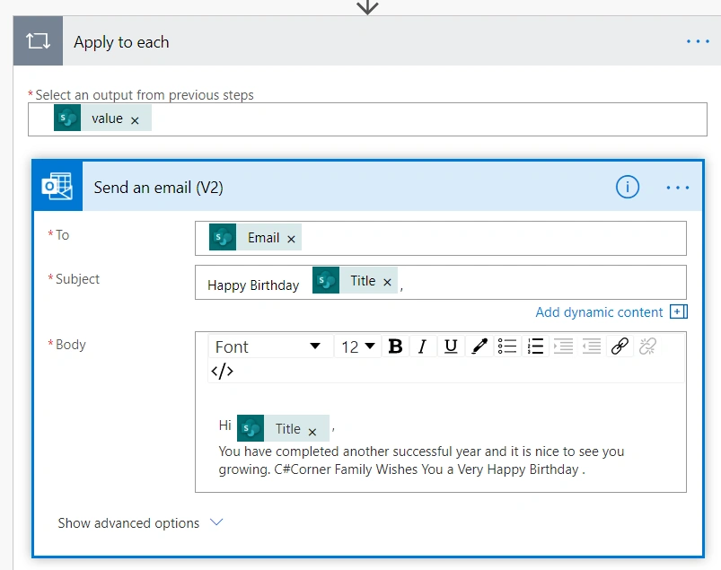 Send Birthday Wishes Using Power Automated