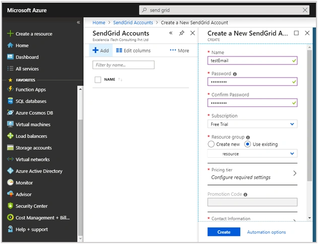 Send Email In Azure Send Grid
