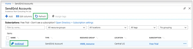 Send Email In Azure Send Grid