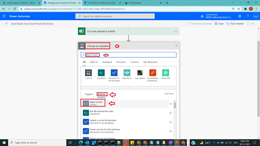 Send Emails from Excel Sheet (OneDrive) in Power Automate