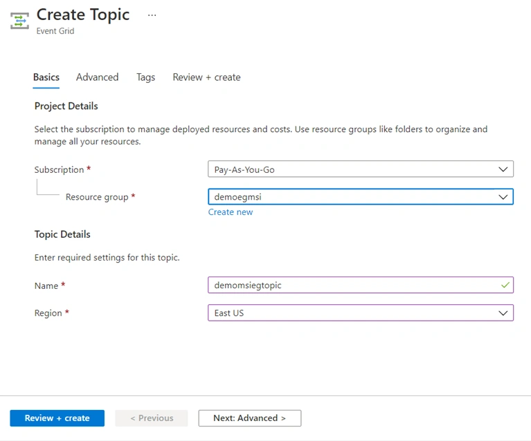 Send Events to Event Grid Topic from Blob Triggered Azure Function using Managed Service Identity