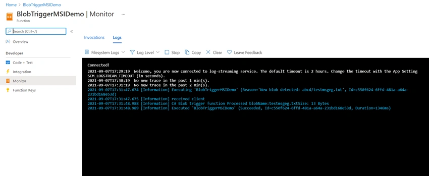 Send Events to Event Grid Topic from Blob Triggered Azure Function using Managed Service Identity