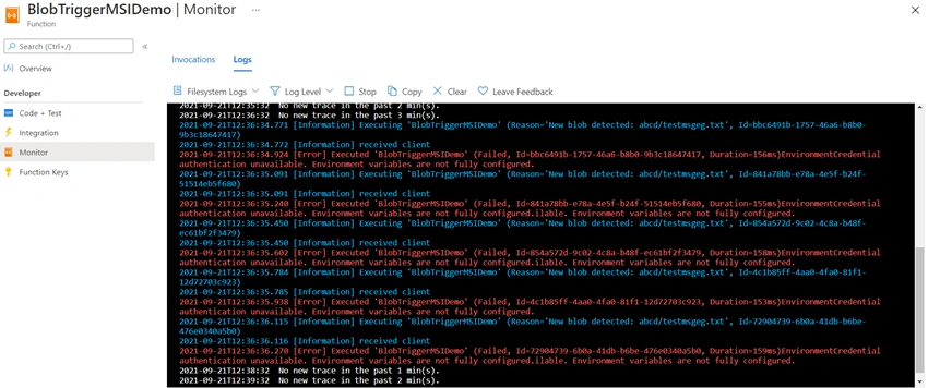Send Events to Event Grid Topic from Blob Triggered Azure Function using Managed Service Identity