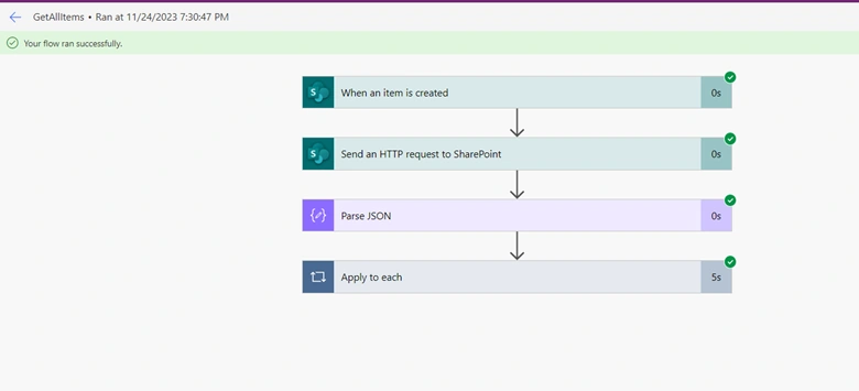 Send HTTP Request to SharePoint and get Response using Power Automate