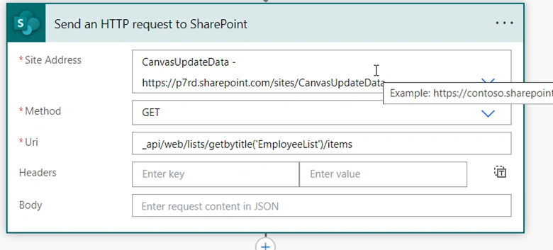 Send an HTTP request to SharePoint