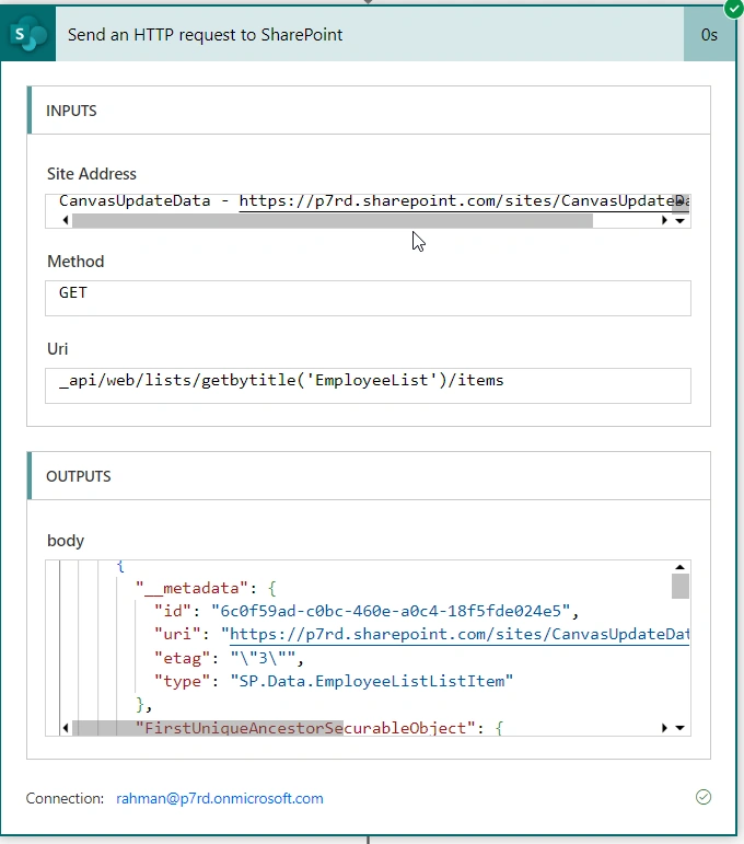 Send an HTTP request to SharePoint