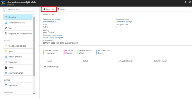 Sending Event Data To Azure Event Hub