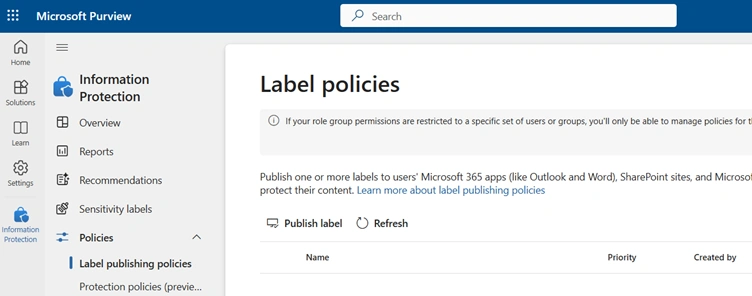 Label policies