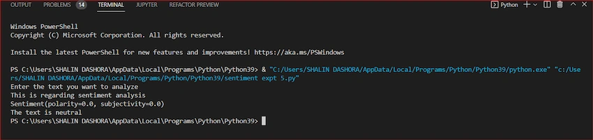 Sentiment Analysis using Python