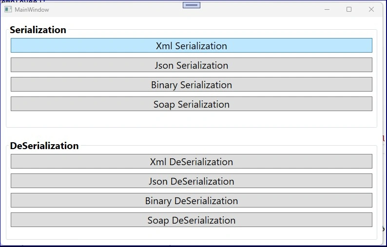 Serialization methods