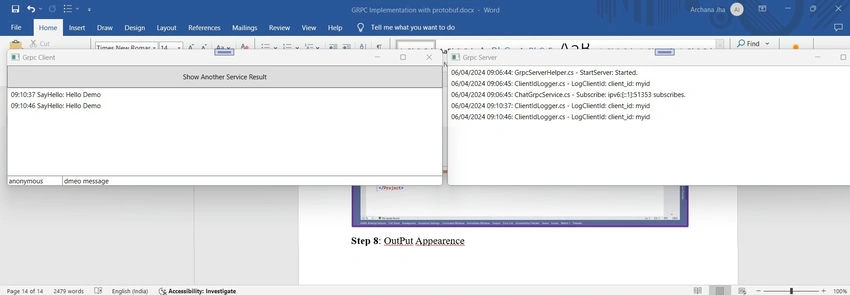 Output Appearence