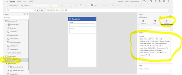 Set user properties on screen load
