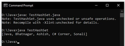 HashSet
