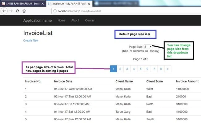 Pagination in Asp.Net MVC