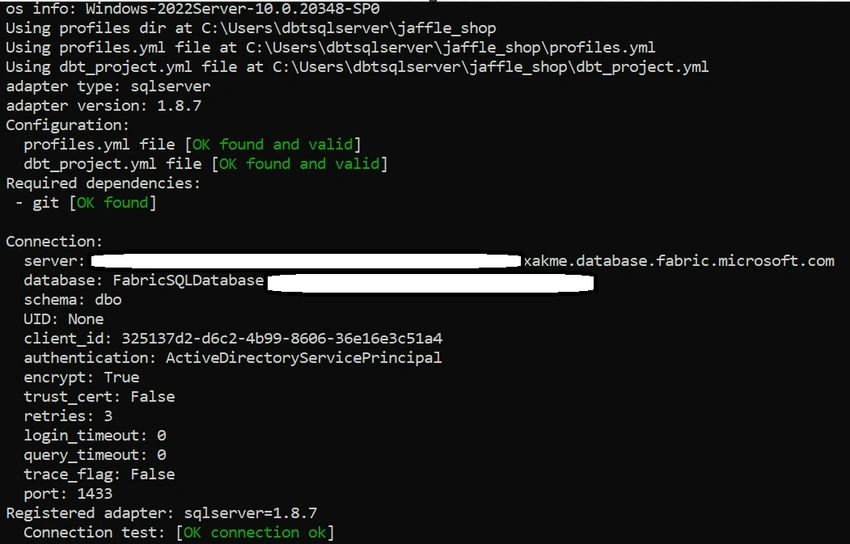 dbt debug