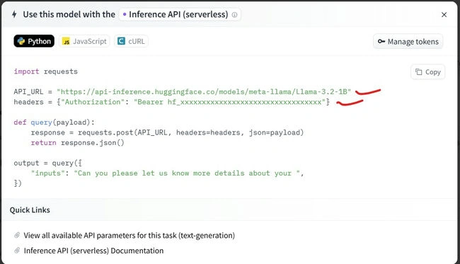 API URL