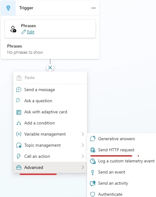 Send HTTP request