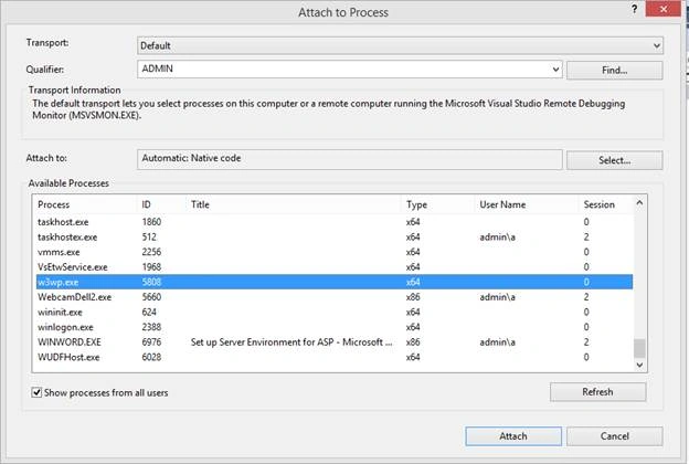 Attach Debug process