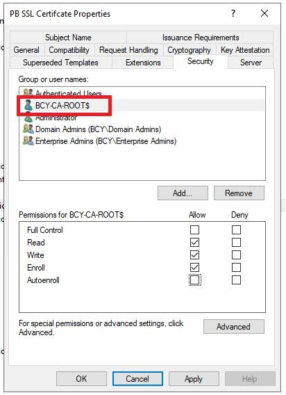 Security Tab