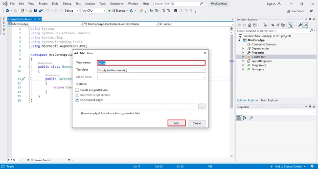 Setting Up MVC Core 3.0 Application With Empty Template