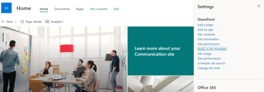 Setting up SharePoint Home Site