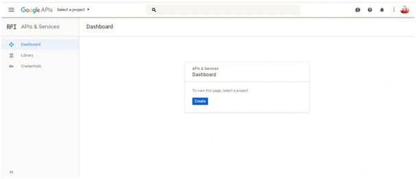 create project button