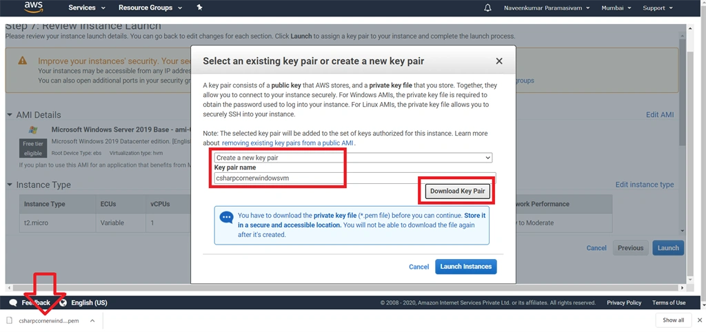 Setup Amazon EC2 Windows Instance