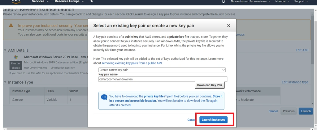 Setup Amazon EC2 Windows Instance