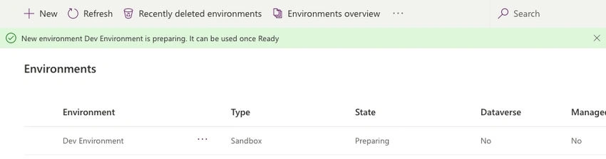 Dev environment