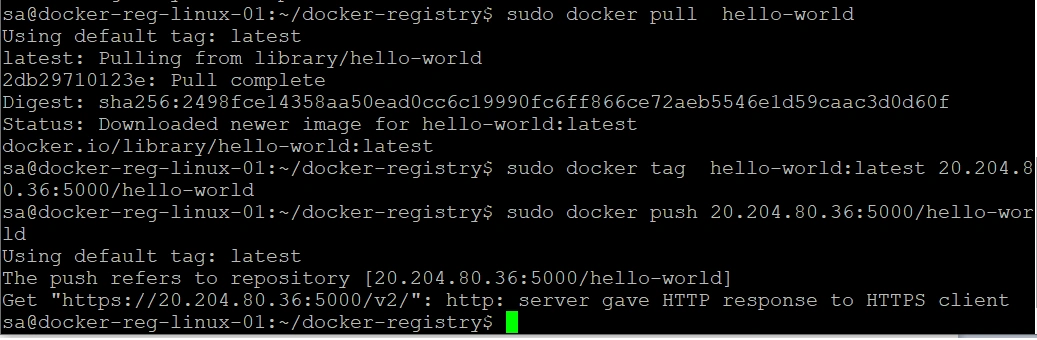 setup a basic private docker registry