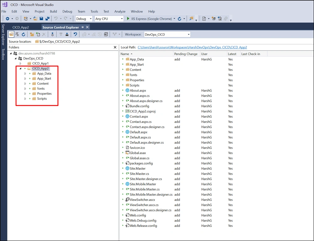 Added project in Solution control