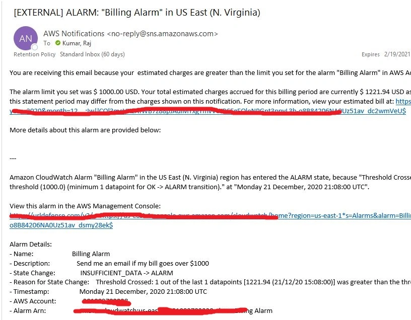 The email
