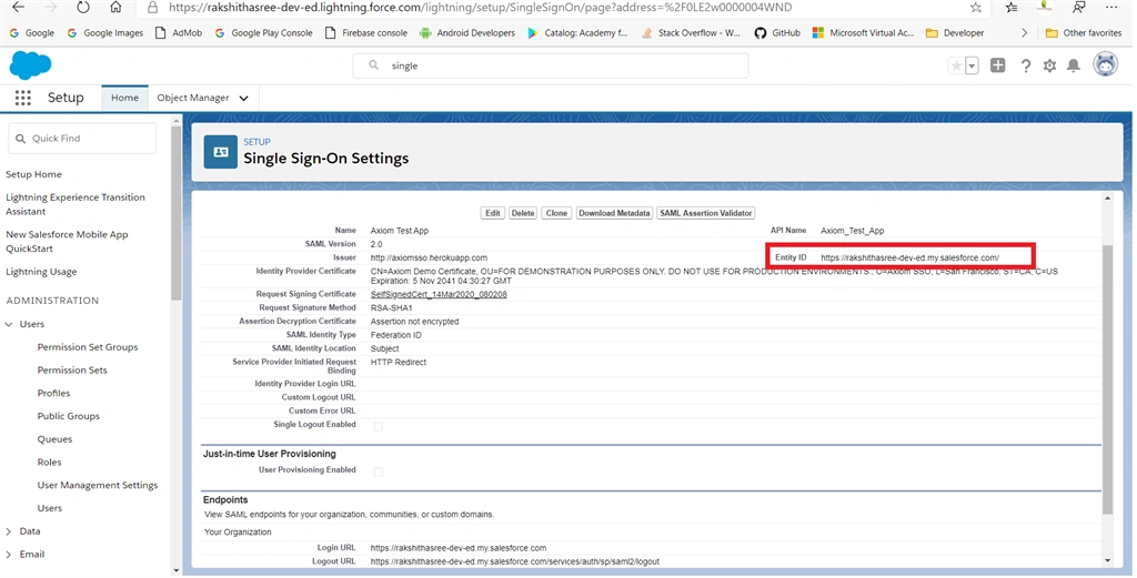 Setup Single Sign-On Feature For Salesforce Users