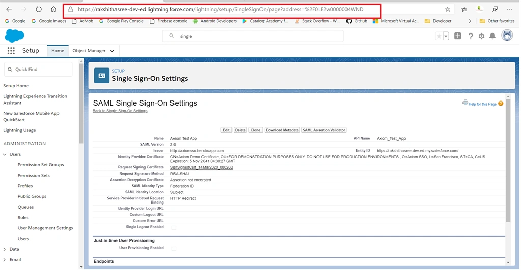 Setup Single Sign-On Feature For Salesforce Users