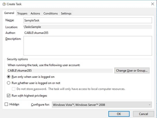 Setup Task Scheduler To Run Application