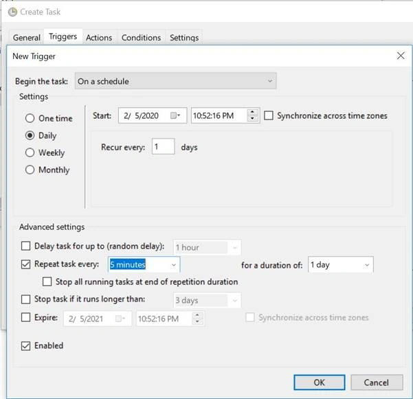 Setup Task Scheduler To Run Application