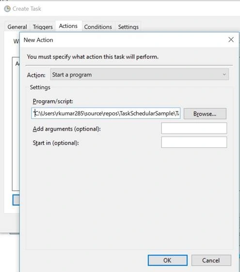 Setup Task Scheduler To Run Application