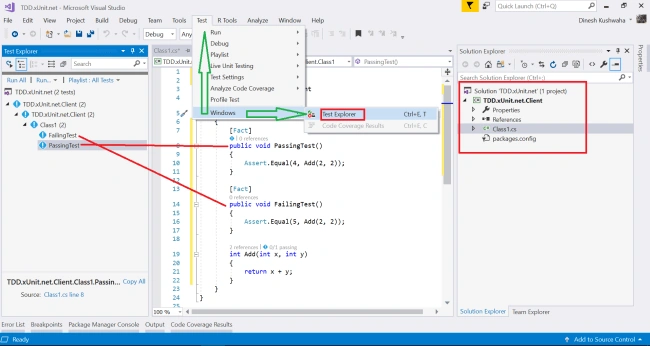 Setup xUnit.net Unit Testing In Class Library Project