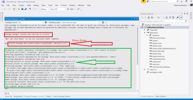 Setup xUnit.net Unit Testing In Class Library Project