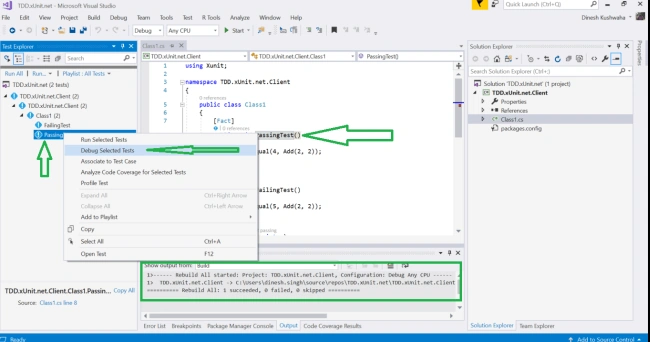 Setup xUnit.net Unit Testing In Class Library Project