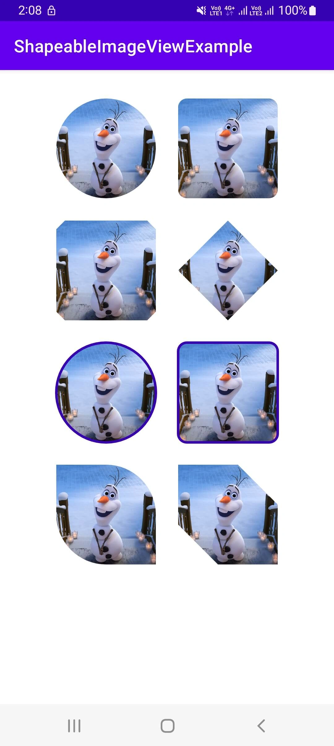 Shapeable ImageView Example