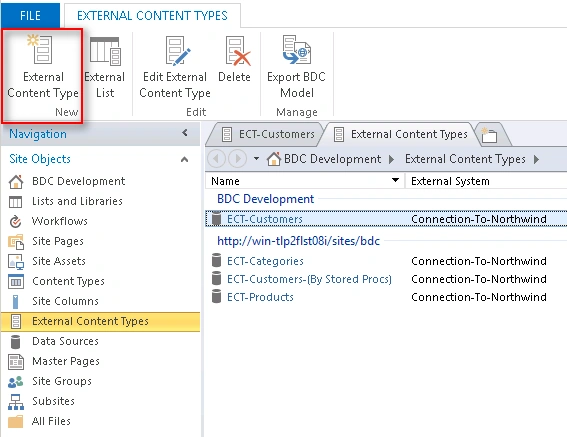 External Content Types
