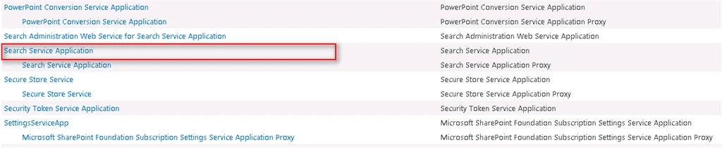 Search Service Application