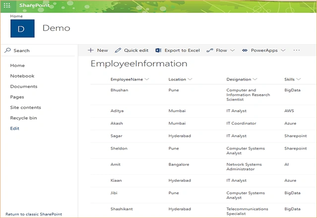 SharePoint 2013 - Showing List Data In jQuery Datatable With Advanced Feature