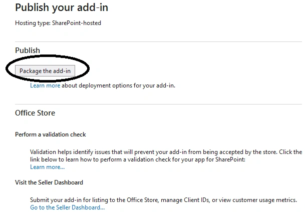 Publish screen