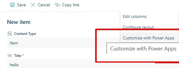 Customize with power apps