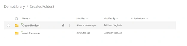 SharePoint Folder Operations Demo Using PnP JS In React Based SPFx Webpart